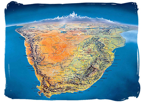 Satellite view of South Africa