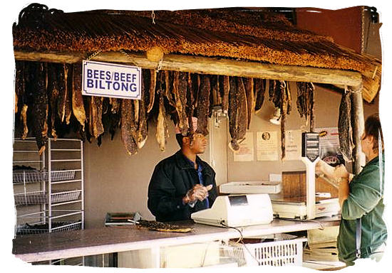 Biltong, cured and dried meat, a favourite snack with all South Africans - Delicious food in South Africa, South African food guide