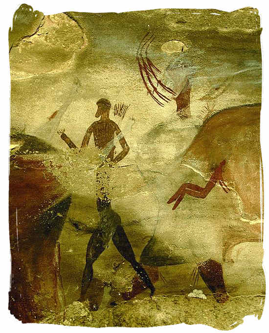 One of the thousands of rock paintings depicting the San people's way of 