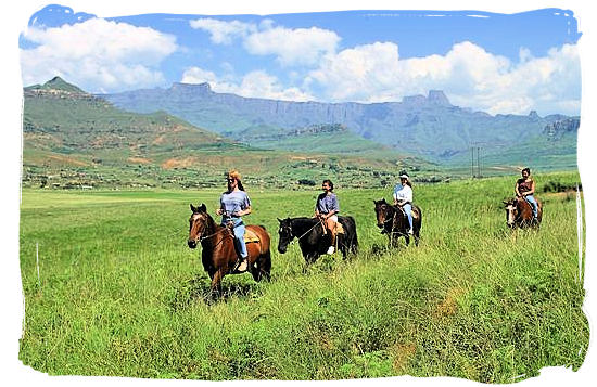 horse riding. Horse riding in the mountains