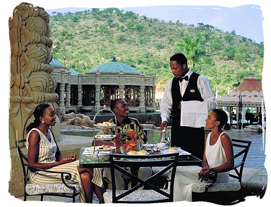 Restaurant at the Lost City resort - South African food adventure, South Africa food safari