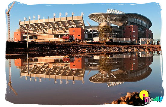 The Peter Mokaba stadium at Polokwane in the Limpopo province -   Soccer in South Africa, Bafana Bafana South African Soccer Team