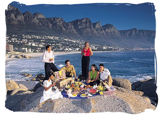 Picnic on the rocks at Camps Bay Cape Town - Delicious food in South Africa, South African food guide
