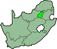 Gauteng province - map position