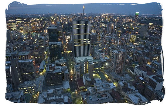 View of Johannesburg CBD at dusk - City of Johannesburg South Africa, Tours and Travel guide