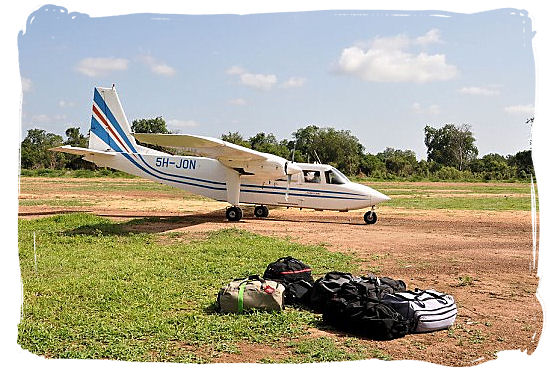 Airplane in the bush ready for take-off