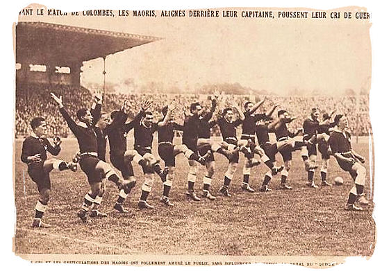 The New Zealand All Blacks doing the “Haka” on their tour in France in 1926 - South African Rugby, South Africa Rugby Team, Early Days