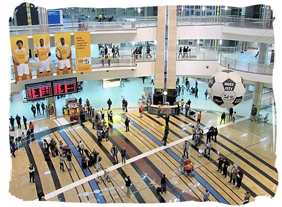 Arrivals hall at O.R. Tambo International Airport.