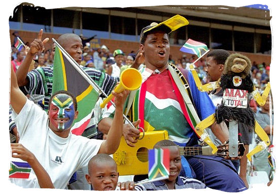 Fans of Bafana Bafana, South Africa's national soccer team - South African People, Rainbow nation