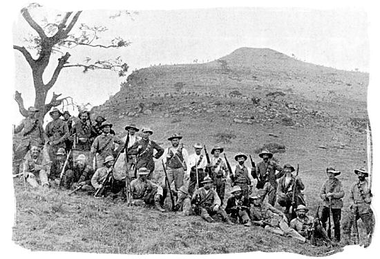 Photograph of detachment of Boers at Spionkop taken in 1900 - Anglo Boer war battlefields tours in South Africa.