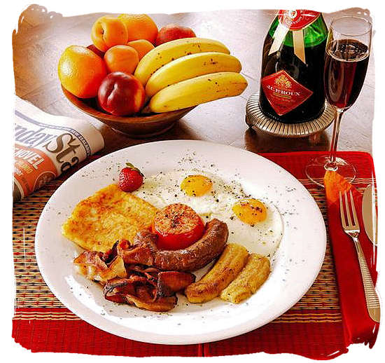 South African breakfast, the perfect start of your day - South Africa cuisine.