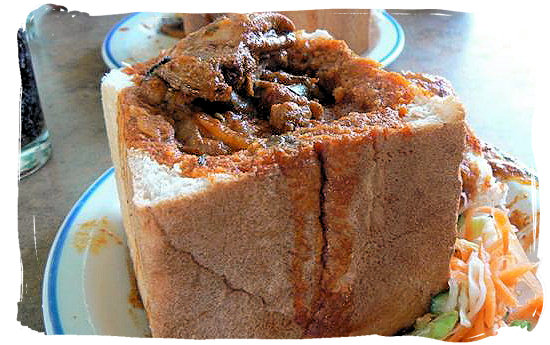 Bunny Chow, example of the Indian contribution to our South Africa cuisine.