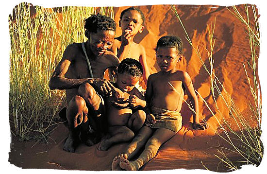 Bushman family like they used to live ages ago - South African People, Rainbow nation