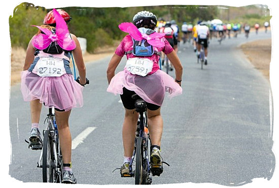 Two angels taking part in the world renown Cape Argus Pick 'n Pay cycle tour - Activity Attractions in Cape Town South Africa and the Cape Peninsula