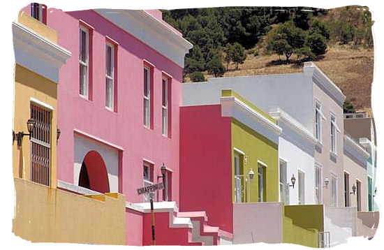 Typical Cape Malay houses in the Bo Kaap (Cape Malay quarter) in Cape Town - Cape Malay cuisine