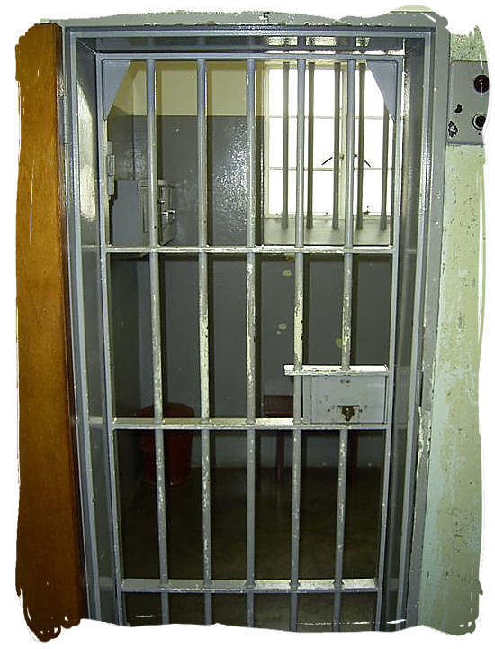 Number 5 - B section - Robben Island prison, is the 2,4 x 2,4 meter (8 x 8 ft) cell in which Nelson Mandela spent 18 of his 27 years in prison - History of Apartheid in South Africa
