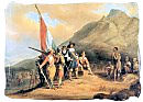 Jan van Riebeeck and his crew, meeting the local inhabitants in the Cape, the Khoisan people