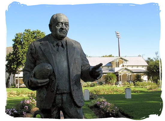 Statue of Dr. Danie Craven, 1910-1993. Player, Coach, Administrator and Great Man of South African rugby - Springbok rugby in South Africa and the South Africa rugby team