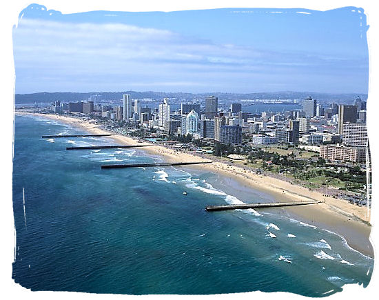 The famous Golden Mile beachfront of Durban