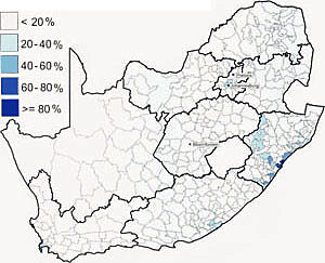 Use of the English language is spread quite evenly across the country - languages of south africa, south african language