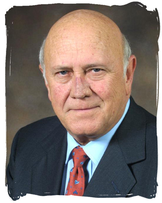 F W de Klerk, State President of South Africa from 1989 till 1994, who ended the apartheid system - History of Apartheid in South Africa