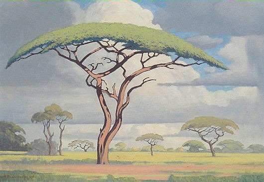 Another great Bushveld landscape painting by Jacobus Hendrik Pierneef (1886-1957) - South African Art, Art Galleries in South Africa, South African Artists