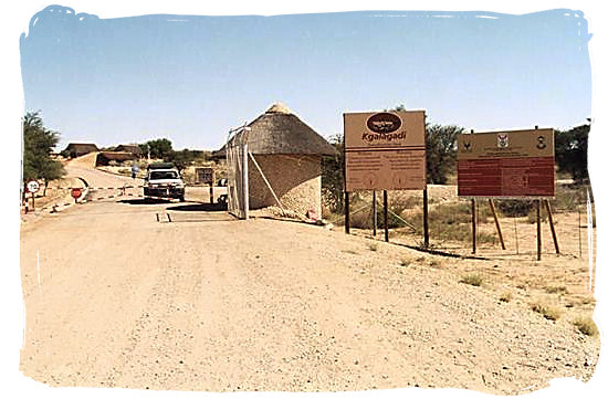 Entrance to the Kgalagadi at Twee Rivieren - Kalahari Camp, Kgalagadi Transfrontier Park, South Africa