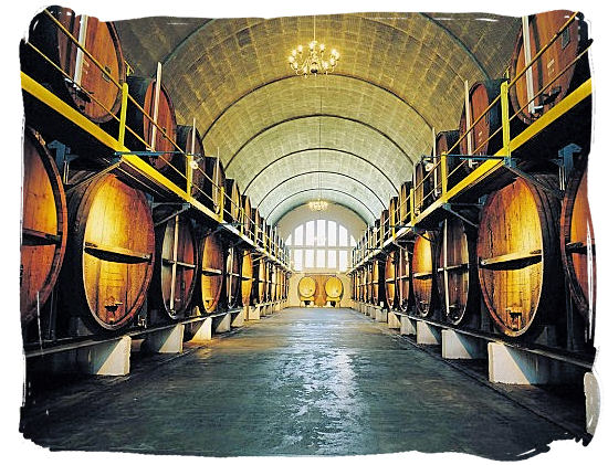 KWV Cellars renowned Cathedral Cellar with its barrel-vaulted roof - Cape Town South Africa wine country, Wine tours in South Africa