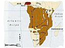 Map showing the southward migration of the black people Africa