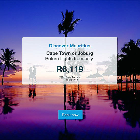 Reduced airfares to Mauritius