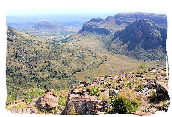 Beautiful mountain scenery inside marakele Park in South Africa