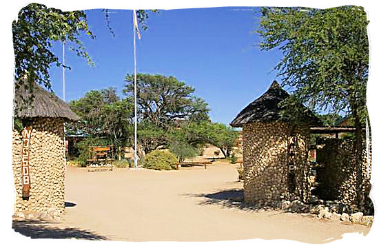 Entrance gate to Nossob camp - The Nossob Camp, Kgalagadi National Park, Kgalagadi Photos