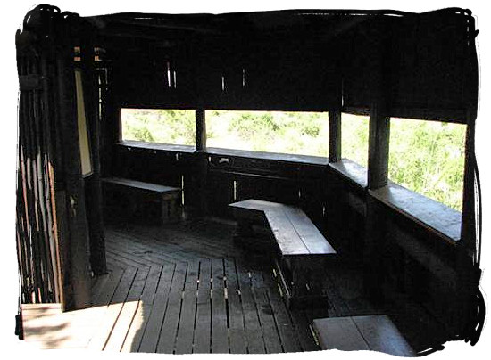 Welcome inside the Nthandanyati bird hide near the camp - Lower Sabie Rest Camp in the Kruger National Park, South Africa