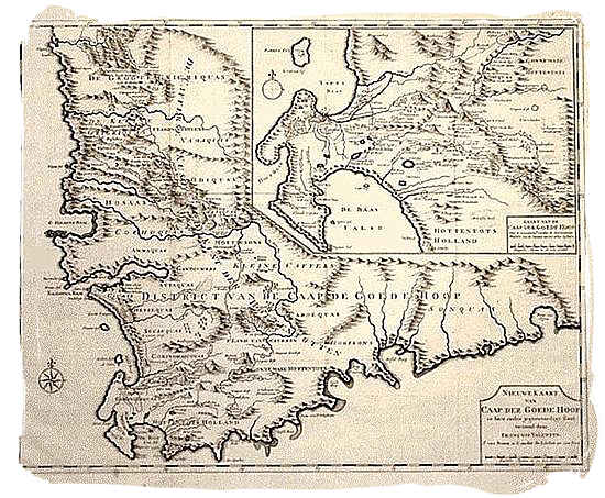 17th century map of the Cape Colony