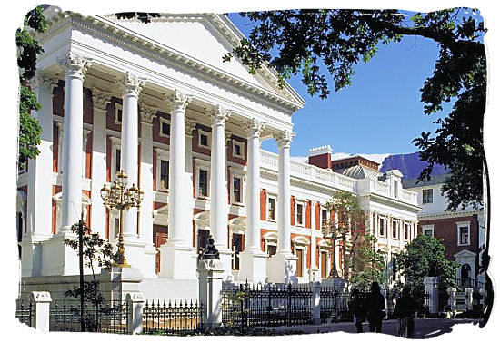 Houses of parliament in Cape Town, housing the National Assembly of South Africa and the National Council of Provinces - South Africa Government, South Africa Government type