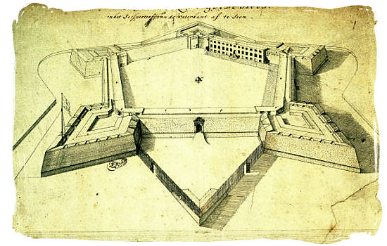1680 Sketch of the Castle of Good Hope - History of Cape Town South Africa, Cape of Good Hope History