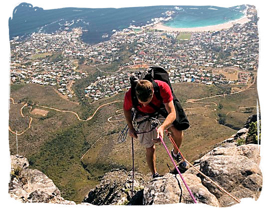 Abseiling off Table Mountain's sheer 1000 meters high cliffs is a totally safe and very exciting adventure.