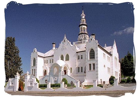 The historical Dutch reformed church building in Swellendam