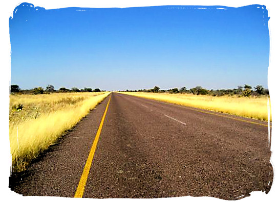 The Trans Kalahari highway - Kgalagadi Transfrontier National Park in South Africa