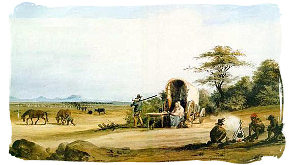 Migrant farmer family moving into the interior in search of more and better grazing - Jan van Riebeeck and the Cape Colony