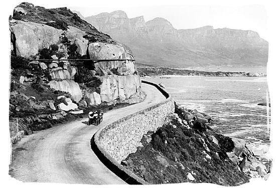 Victoria road near Clifton with the Twelve Apostles in the background - History of Cape Town South Africa, Cape of Good Hope History