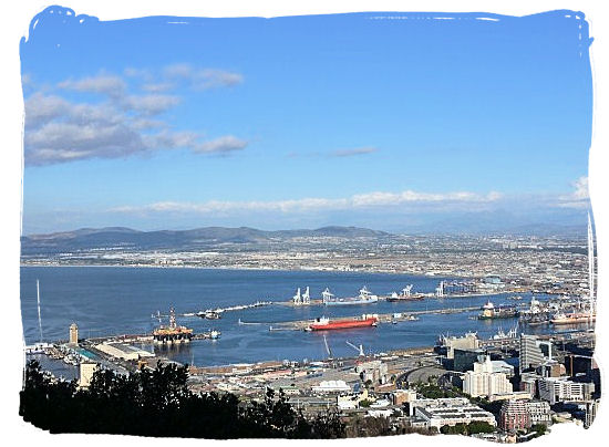 View of Table Bay and Cape Town harbour taken from Signal Hill - Cape Town Sightseeing Highlights of the Cape Peninsula South Africa