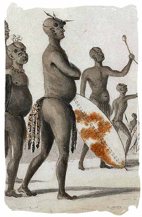 Watercolour sketch of Mzilikazi, chief of the Khumalo tribe and later king of the Matabele