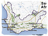 Map of the Western Cape province, South Africa