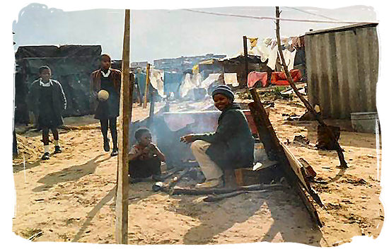 Woman and child in one of the many squatter camps