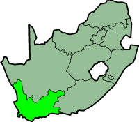 Western Cape province - map position