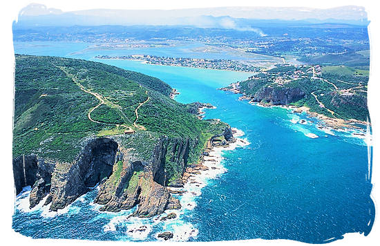 The famous Knysna heads, guarding the entrance to the lagoon