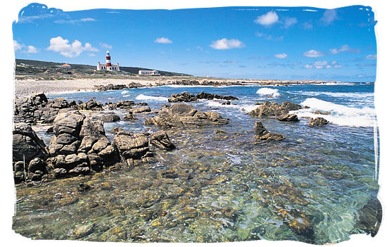 The old lighthouse at the Agulhas National Park, viewed from the west