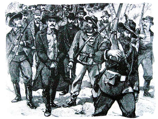 sketch of the arrest of Leander Starr Jameson after the raid - City of Johannesburg South Africa History, Culture, Museums