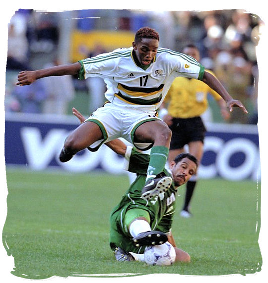 Bafana Bafana striker Benni McCarthy in action - Big 3 of South African Sports, South Africa Sports Top Ten